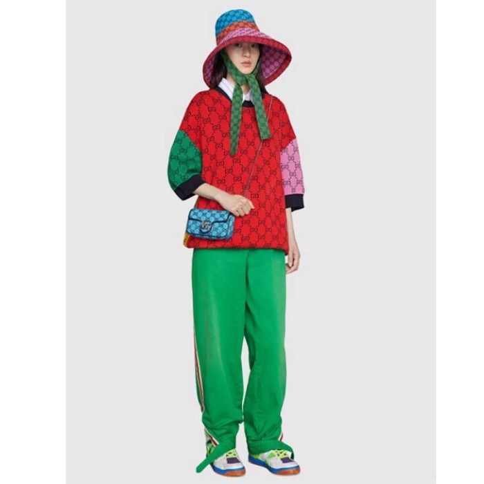 Gucci Women GG Marmont Multicolor Super Mini Bag Blue Double G