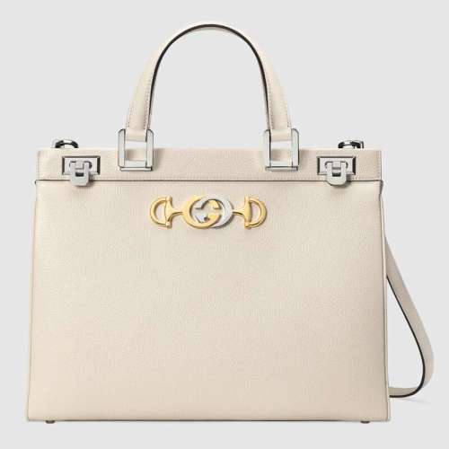 Gucci GG Women Gucci Zumi Grainy Leather Medium Top Handle Bag