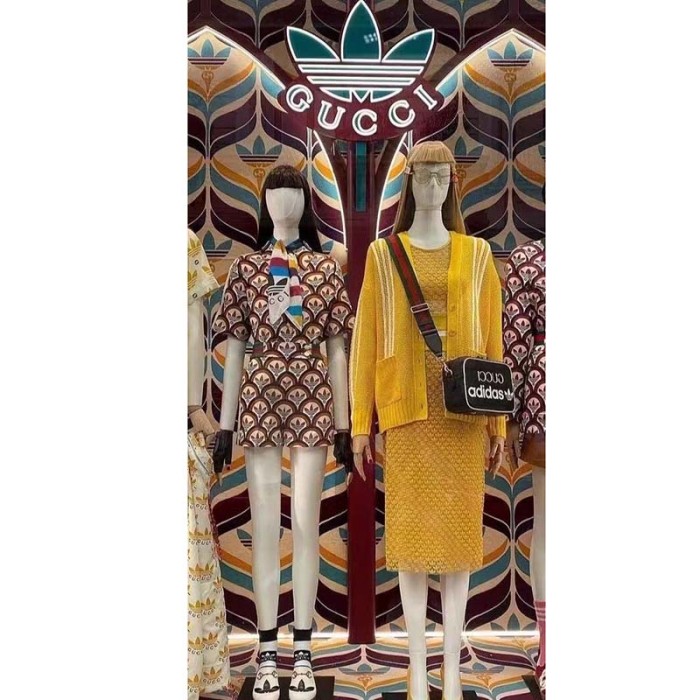 Gucci Unisex GG Adidas x Gucci Small Shoulder Bag Black Leather Green Red Web