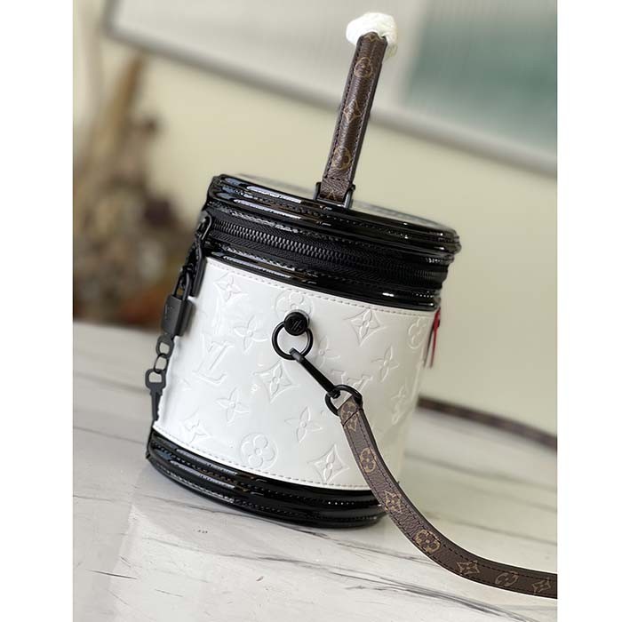 Louis Vuitton LV Unisex Cannes Handbag White Patent Calfskin Leather