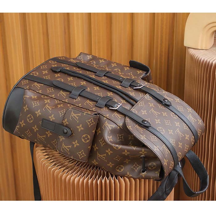 Louis Vuitton LV Unisex Christopher PM Backpack Monogram Canvas Body Flap Opening