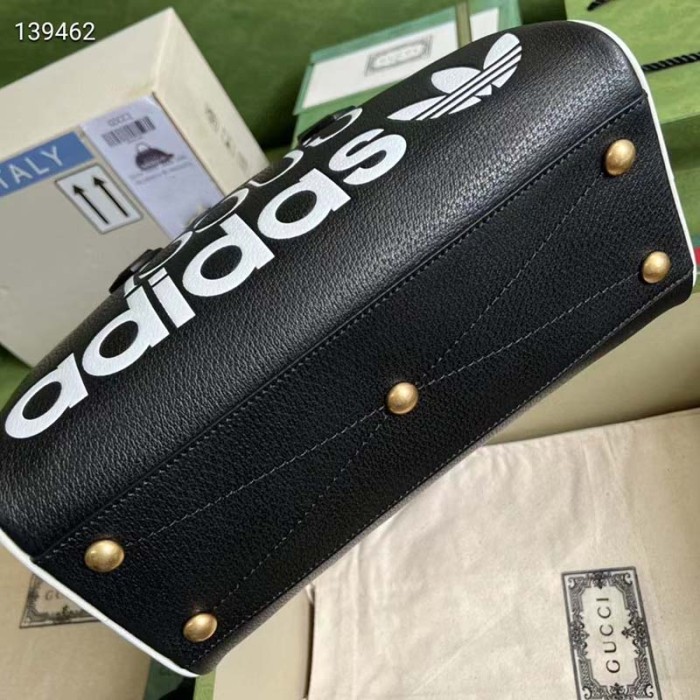 Gucci Unisex Adidas x Gucci Mini Duffle Bag Black Leather Interlocking G