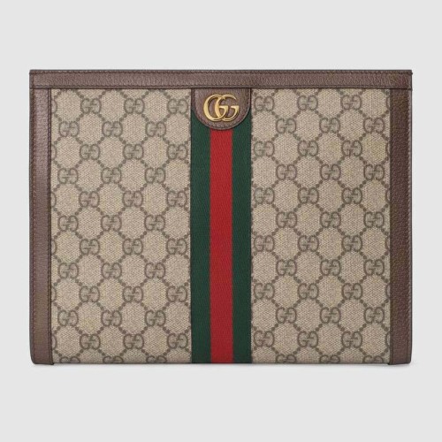 Gucci GG Unisex Ophidia Pouch Beige/Ebony GG Supreme Canvas