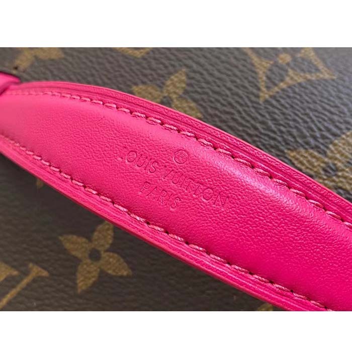 Louis Vuitton LV Unisex Nice Mini Toiletry Pouch Rose Pink Monogram Macassar Coated Canvas Cowhide Leather