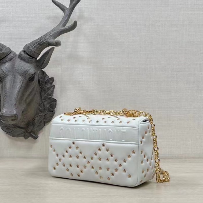 Dior Women Small Dior Caro Bag Latte Lucky Star Cannage Lambskin