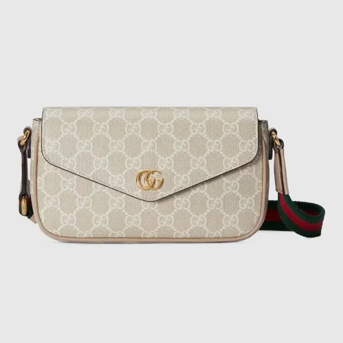 Gucci Women Ophidia Pochette Oatmeal Leather Trim 7649612ZGMN9643