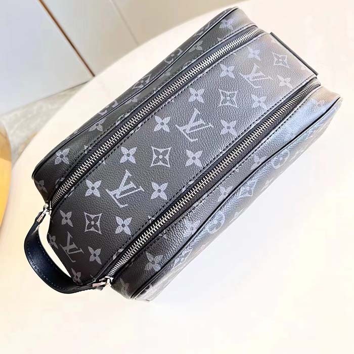 Louis Vuitton LV Unisex Dopp Kit Monogram Eclipse Coated Canvas Washable Textile Lining