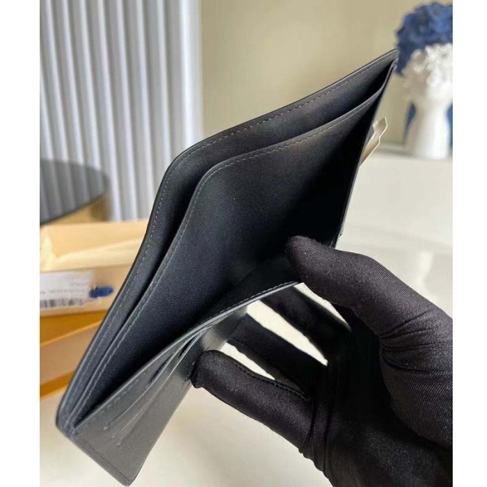 Louis Vuitton LV Unisex Multiple Wallet Black Damier Infini Leather