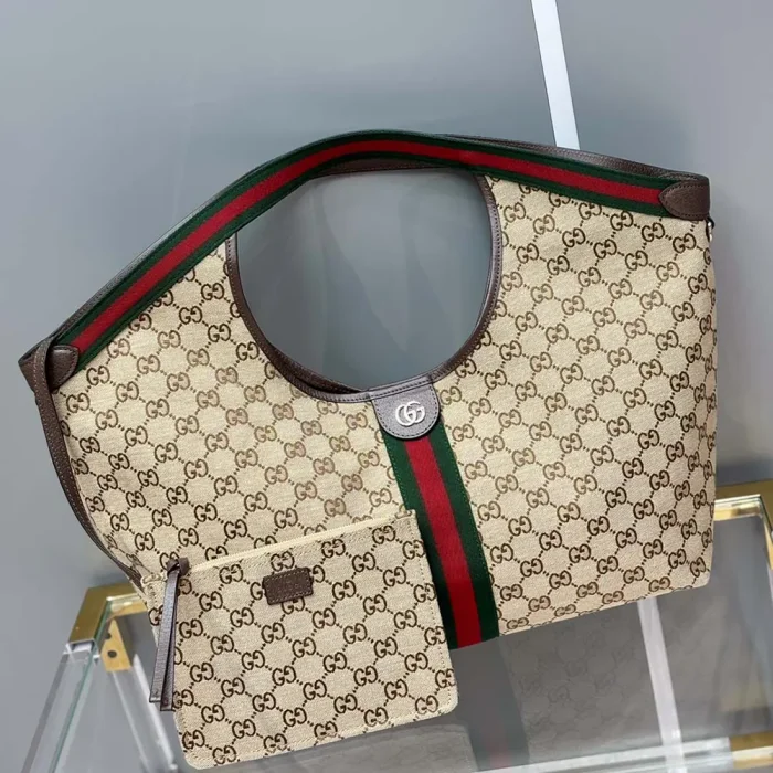 Gucci Women Giglio Large Tote Bag-Dark Brown 853971