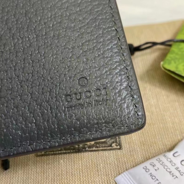 Gucci Unisex Ophidia GG Wallet Grey Black Supreme Canvas Double G