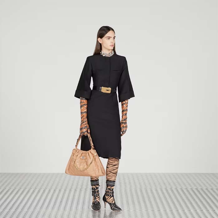 Gucci Unisex GG Deco Medium Tote Bag Rose Beige Quilted Leather Two-Toned Vintage Interlocking G