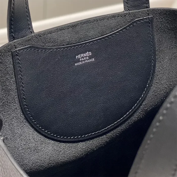 Hermes Women In the Loop 18 Handbag Clemence Leather-Black/Silver