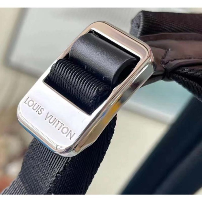 Louis Vuitton LV Unisex Discovery Backpack Gradient Blue Damier Stripes Coated Canvas