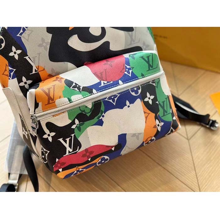 Louis Vuitton LV Unisex Discovery Backpack PM Multicolor Monogram Coated Canvas Cowhide Leather