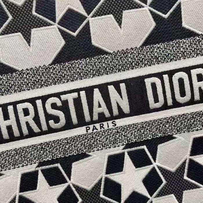 Dior Women Large Dior Book Tote Blue and White Dior Etoile Embroidery