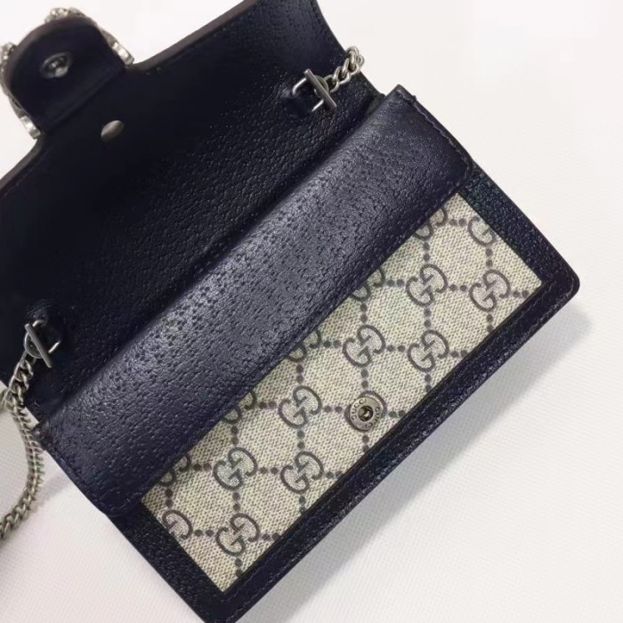 Gucci Women Dionysus GG Super Mini Bag Beige Blue GG Supreme Canvas