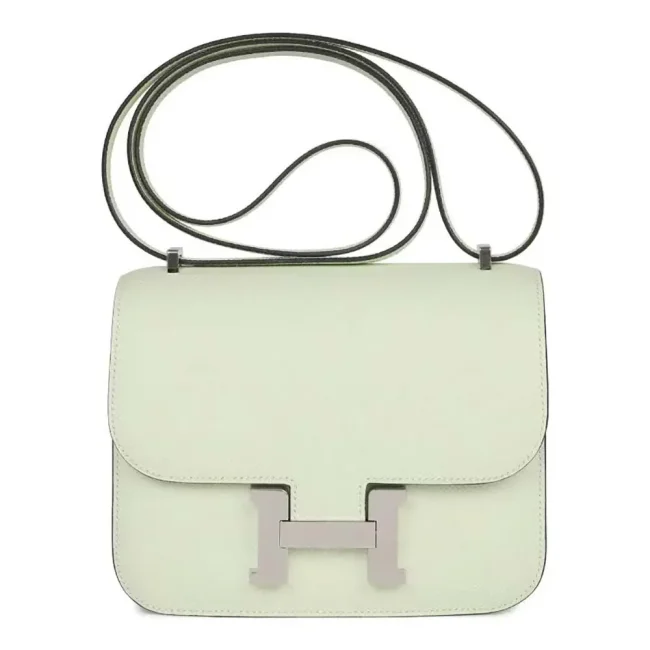 Hermes Women Constance 24 Bag Epsom Leather-Lime/Silver