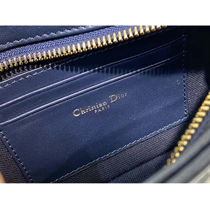 Dior Women CD Signature Hobo Mini Bag Blue Dior Oblique Jacquard