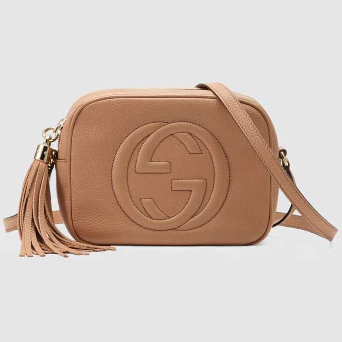Gucci GG Women Soho Small Leather Disco Bag in Embossed Interlocking G