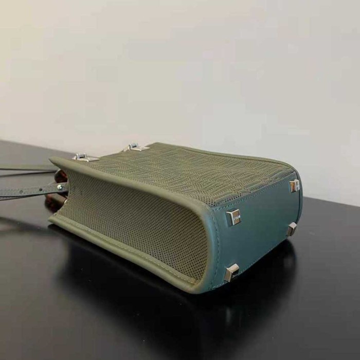 Fendi Women Mini Sunshine Shopper Green FF Fabric Mini-Bag