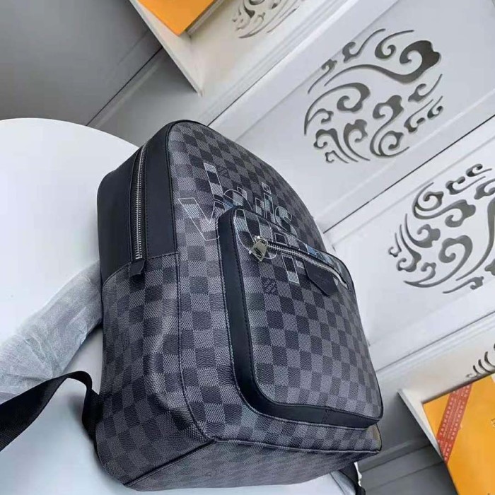 Louis Vuitton LV Men Josh Backpack Bag in Damier Graphite Coated Canvas-Grey
