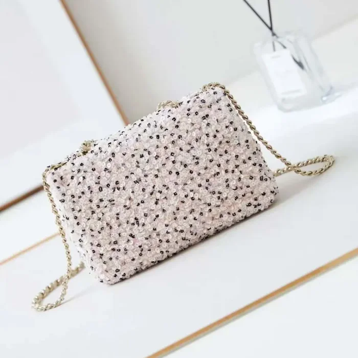 Chanel Women Evening Bag Sequins Gold Tone Metal AS4298