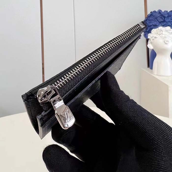 Louis Vuitton LV Unisex Coin Card Holder Monogram Eclipse Coated Canvas Cowhide Leather