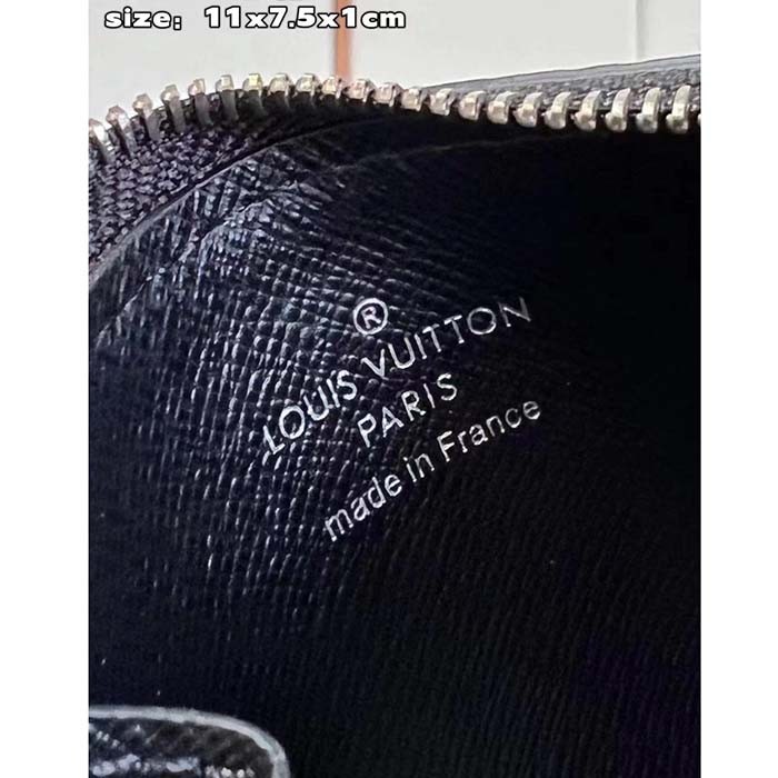 Louis Vuitton LV Unisex Coin Card Holder Monogram Eclipse Coated Canvas Cowhide Leather