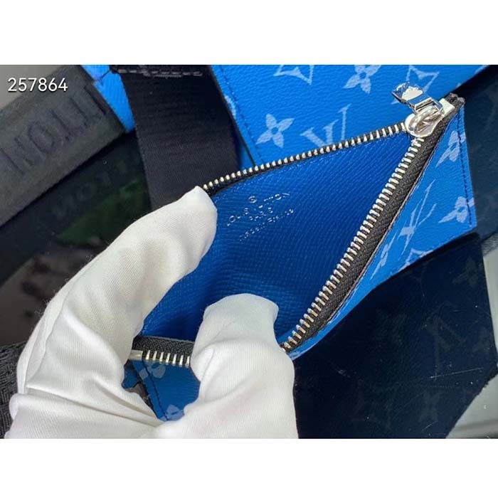 Louis Vuitton LV Unisex Gaston Wearable Wallet Blue Monogram Coated Canvas M83099