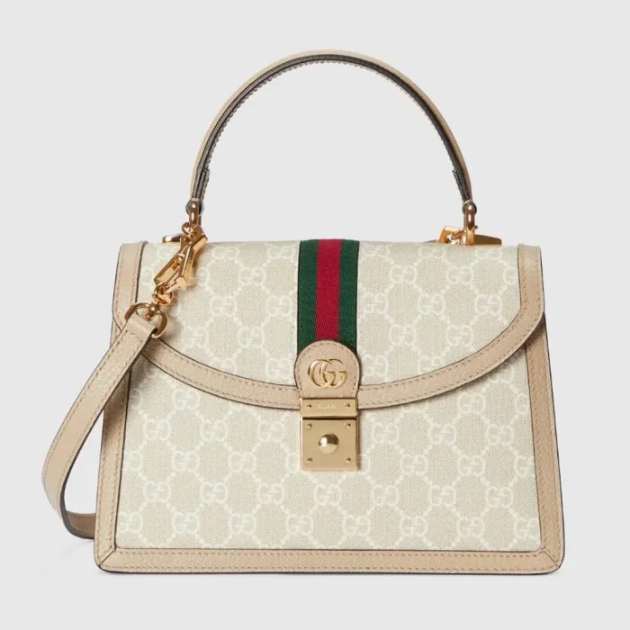 Gucci Women Ophidia Medium Top Handle Bag-Beige 651055