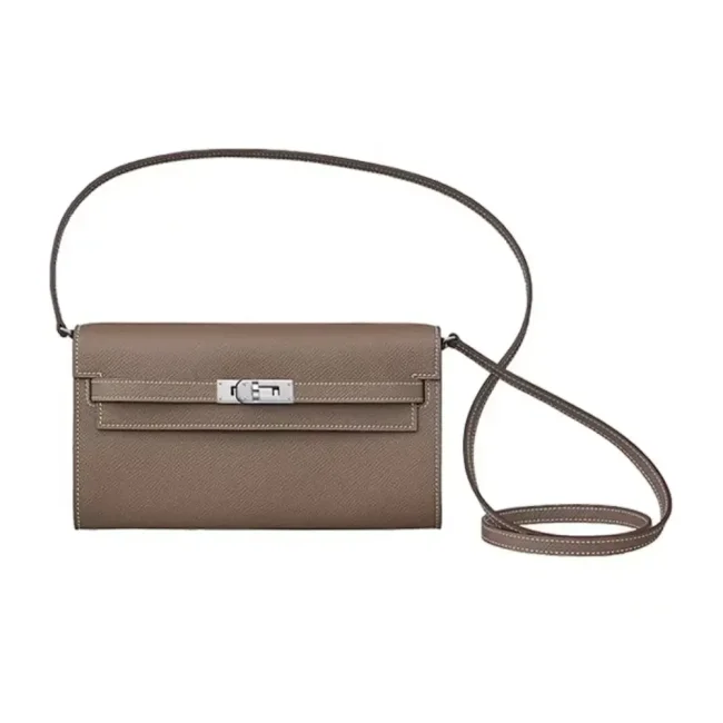 Hermes Women Kelly To Go in Epsom Leather-Grey/Silver