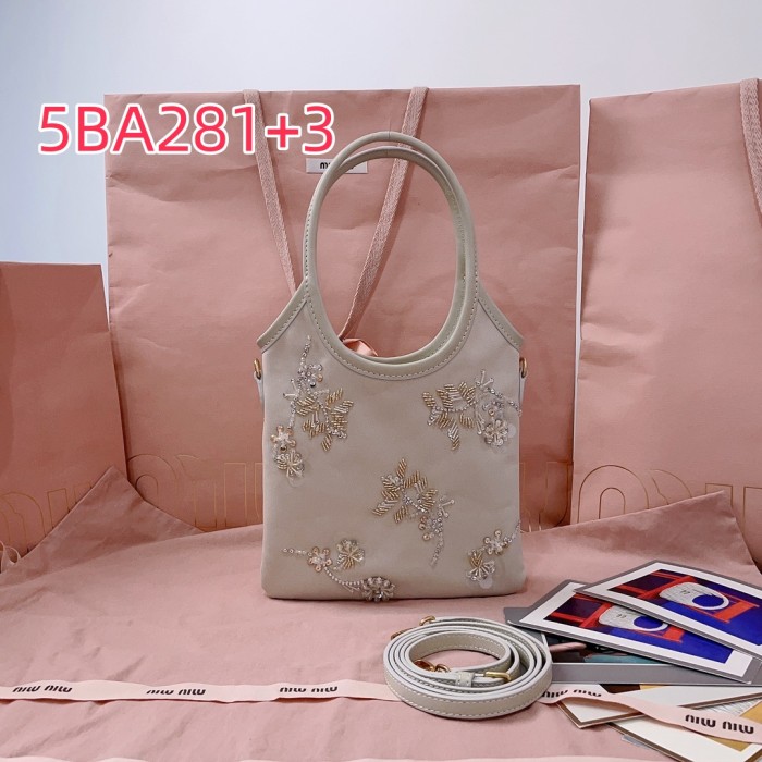 5BA281 miu new beaded embroidered ivy bag