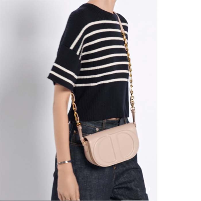 Dior Women CD Signature Bag Strap Caramel Beige CD-Embossed Box Calfskin