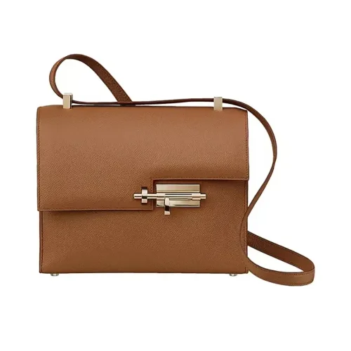 Hermes Women Verrou 21 Bag in Epsom Leather-Brown/Gold