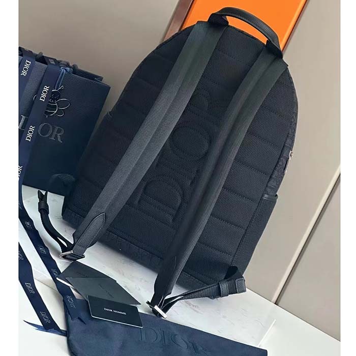 Dior Unisex CD Dior 8 Backpack Black Dior Oblique Jacquard