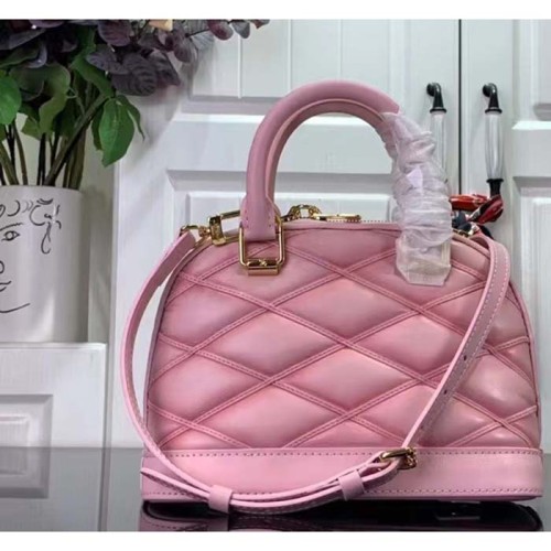 Louis Vuitton LV Women Alma BB Handbag Rosabella Pink Lamb Cowhide Leather