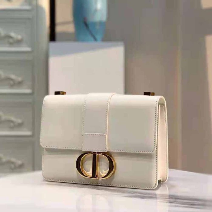 Dior Women 30 Montaigne Bag Des Vents Box Calfskin-White