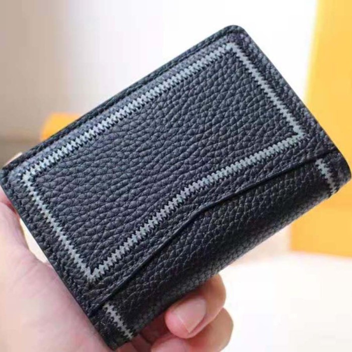 Louis Vuitton LV Unisex Pocket Organizer Wallet in Taurillon Leather-Black