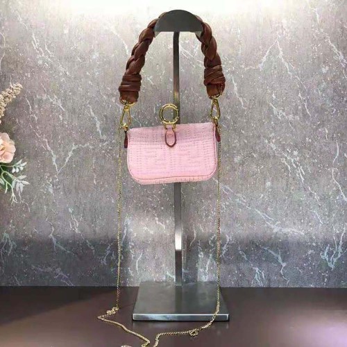 Fendi Women Nano Baguette Charm Lilac Nylon