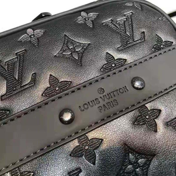 Louis Vuitton LV Men Danube PM in Monogram Shadow Cowhide-Black