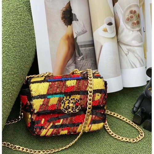 Chanel Women CC Only 1 Bag Set Of 4 Minis Bags Lambskin Sequins Glass Pearls