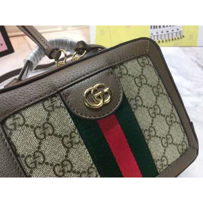 Gucci GG Women Ophidia GG Mini Shoulder Bag Beige/Ebony Supreme