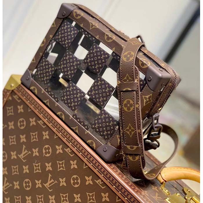 Louis Vuitton LV Unisex Slim Soft Trunk Brown Monogram Chess Coated Canvas PVC