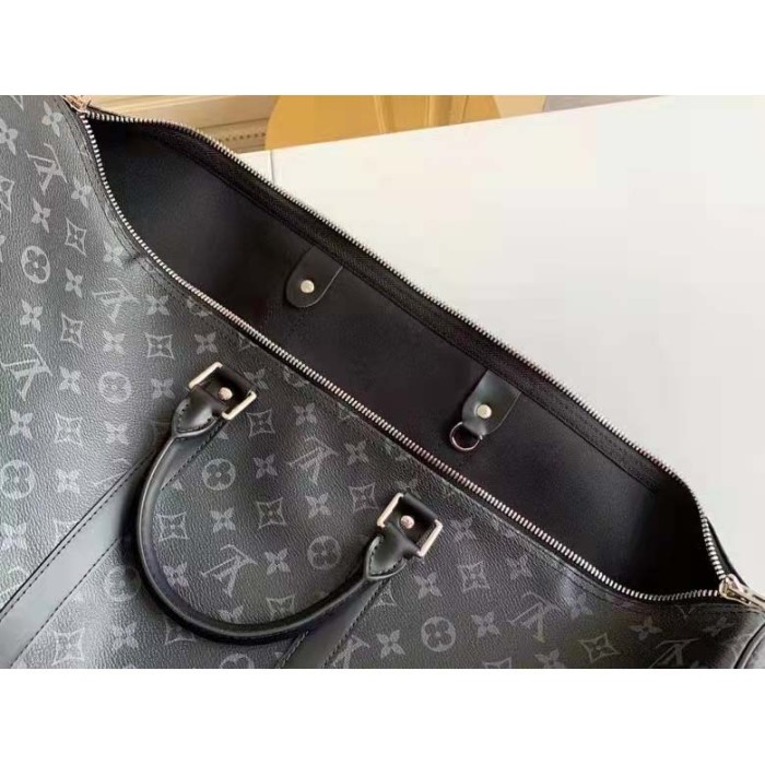 Louis Vuitton LV Unisex Keepall Bandoulière 55 Travel Bag Coated Canvas Cowhide