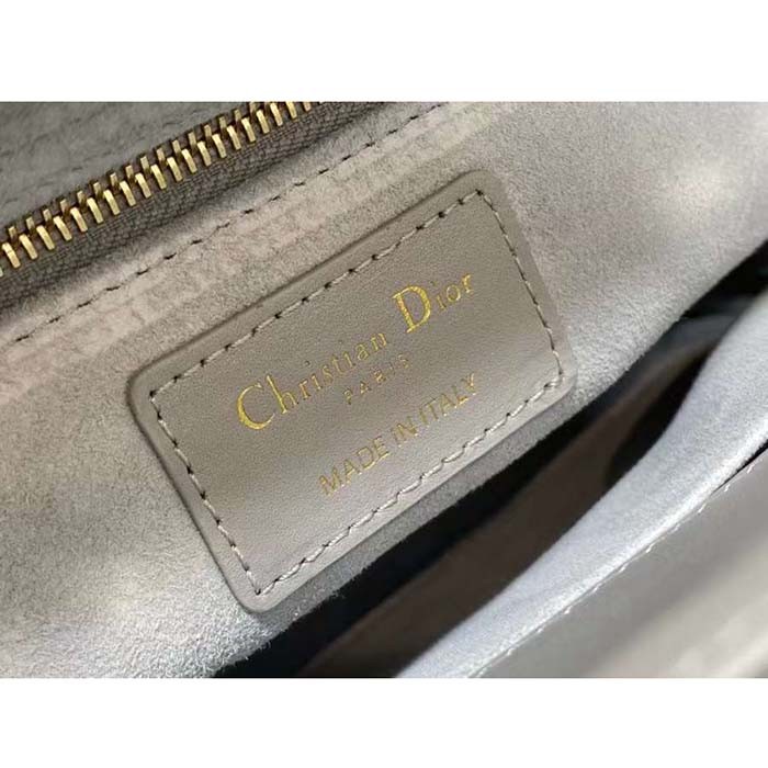 Dior Women CD Small Lady Dior My ABCDior Bag Steel Gray Cannage Lambskin