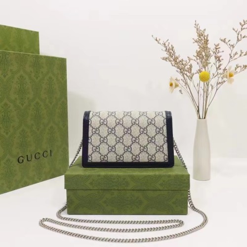 Gucci Women Dionysus GG Super Mini Bag Beige Blue GG Supreme Canvas