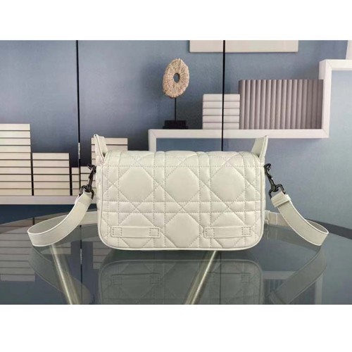 Dior Unisex CD Small Diorcamp Bag Latte Macrocannage Calfskin