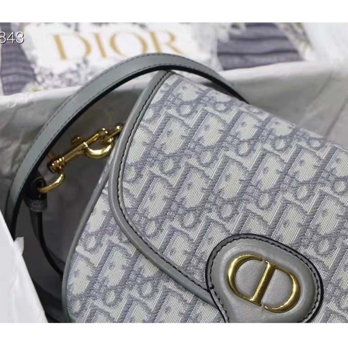 Dior Unisex Medium Dior Bobby Bag Gray Dior Oblique Jacquard
