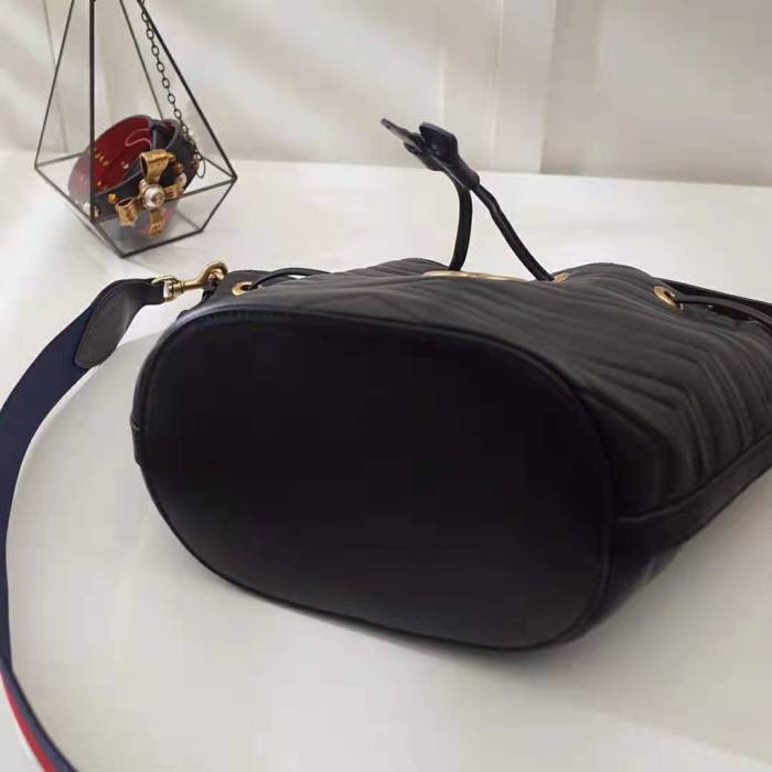 Gucci Women GG Marmont Mini Bucket Bag-Black