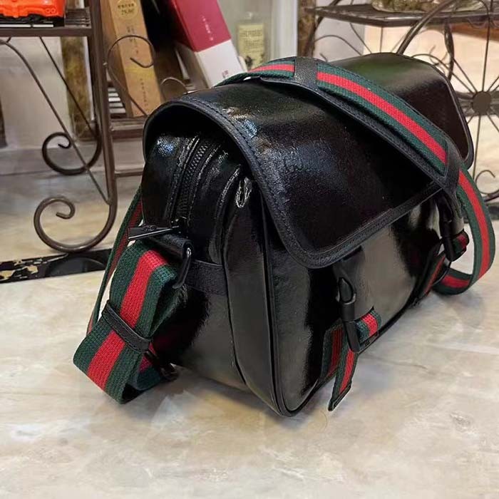 Gucci Unisex GG Crystal Messenger Bag Black GG Crystal Canvas Nylon Lining Style ‎760123 FACLK 1094